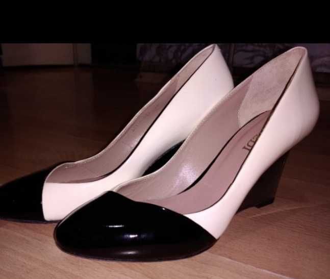 Дамски официални обувки на платформа кожа номер 38