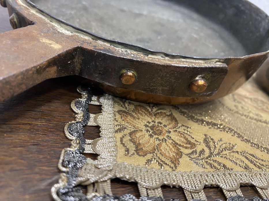 Старинни медни тигани комплект 2 броя Западна Европа 1900