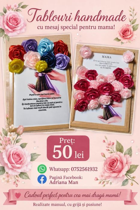 Buchete de trandafiri din satin handmade – Cadoul care rămâne