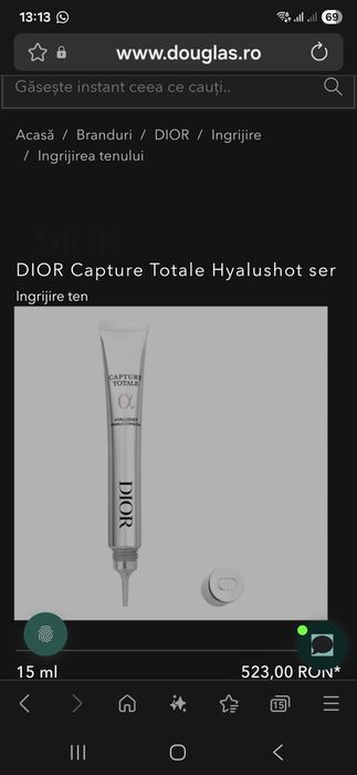 Dior capture totale hyalushot antirid