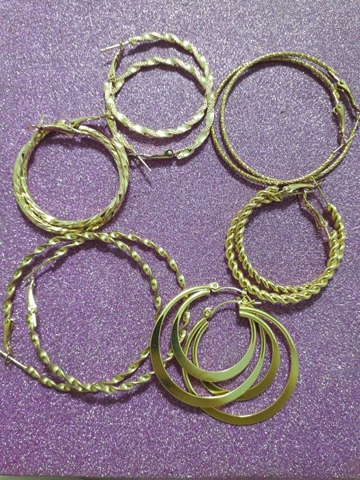 Cercei suflati cu aur