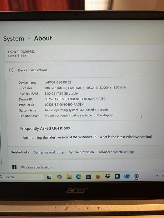 Лаптоп Acer Swift