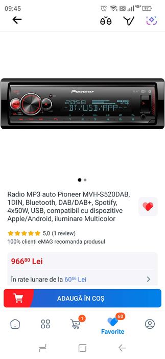 Player auto pioneer MVH-520BT