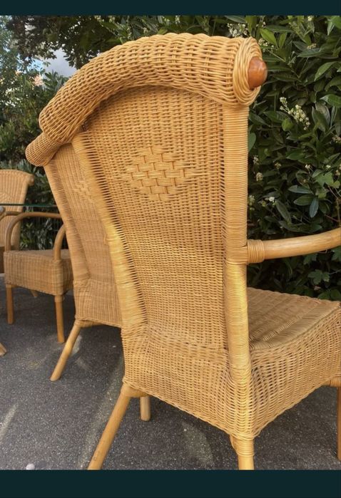 Set de gradina masa + scaune din ratan