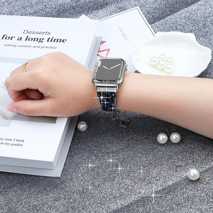 Stainless steel каишки с кристали за Apple Watch ULTRA/SE/11/10/9/8/7