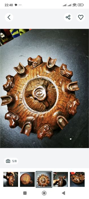 Vand opritor carti cuva pacii sculptata manual lemn masiv