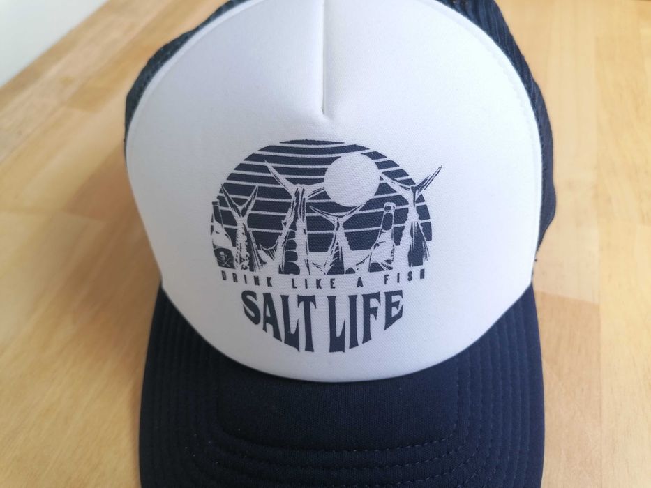 Șapcă Pescari Pescuit Plaja Vacanta Barca - Salt Life Originală – Nouă cu Etichetă - Mesaj DRINK LIKE A FISH - Potrivit Petrecere Pescuit Bulaci