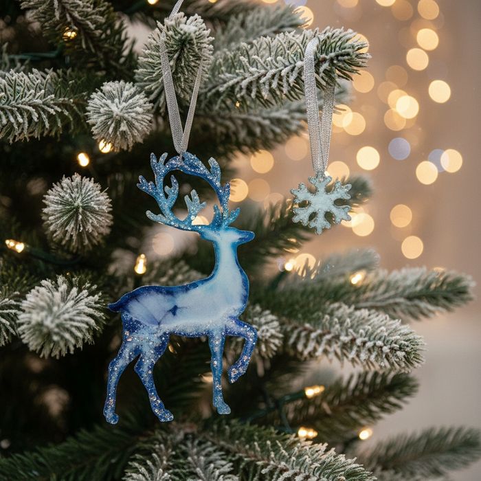 Елочная игрушка из эпоксидной смолы