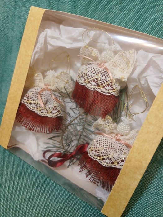 Set 3 Îngeraşi Crăciun handmade decorațiuni brad Crăciun ornamente