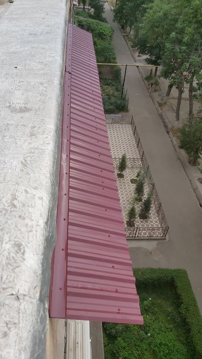 Установка бесшумного козырька, мойка окон, фасад, альпинист, высотники