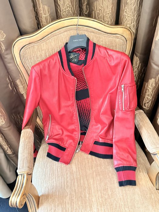 Розова рокля размер 44 италианска номерация, кожено яке