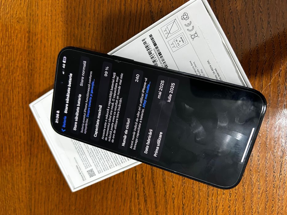 iPhone 16 Pro Max 256GB, 99% baterie.