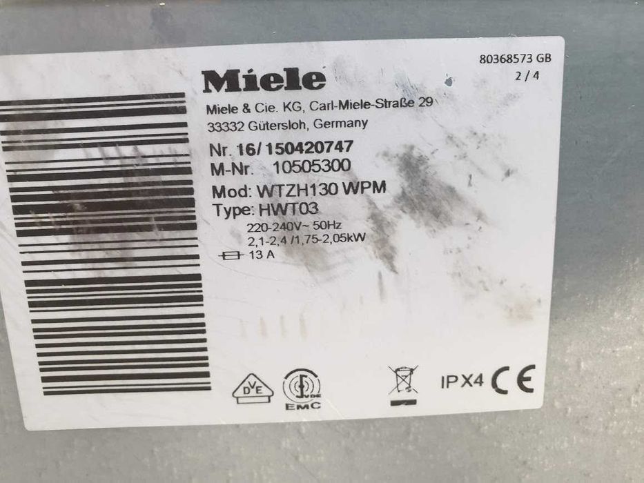 XL 8кг/5кг Miele WT1 Пералня със Сушилня TwinDos Миеле 12м Гаранция