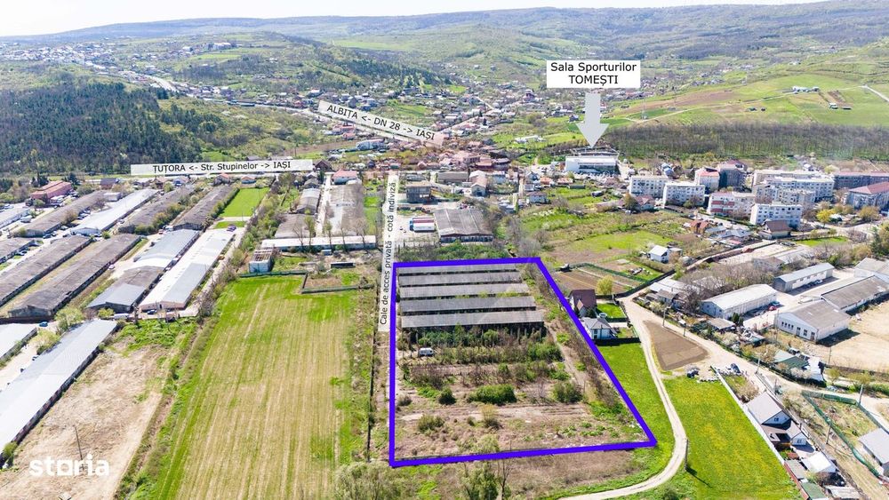 Teren industrial de vânzare 13.000mp Tomești - Iași - Str. Stupinelor