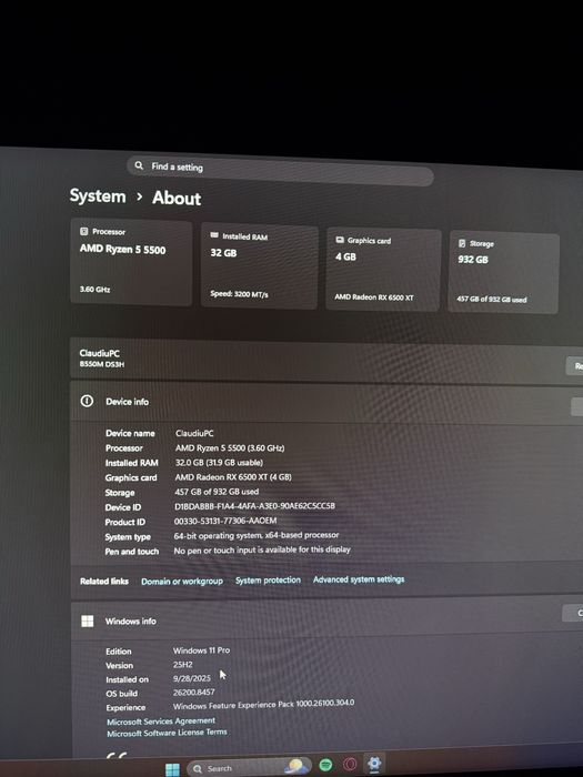 Pc Gaming  Ryzen 5 5500 * AMD RX 6500 XT