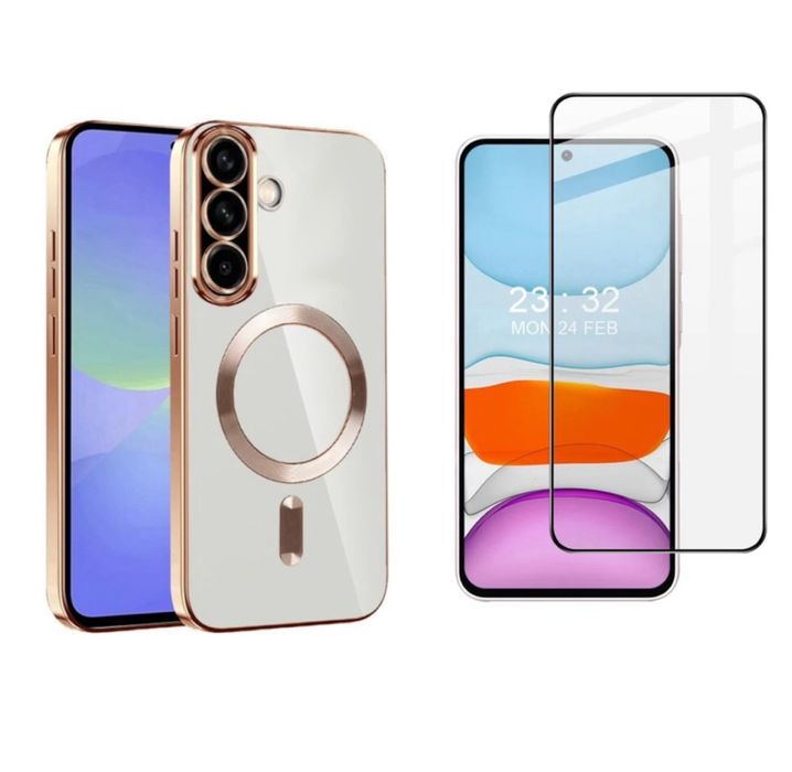 Samsung A35/A55/A36/A56/S23 FE/S24FE/S25FE Husa Magsafe + Folie Sticla