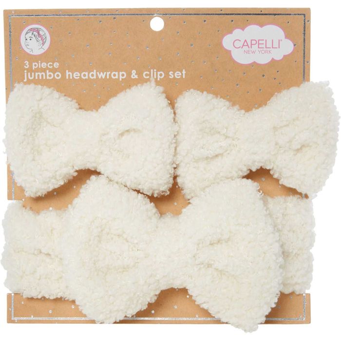 Пухена лента за глава и 2 щипки