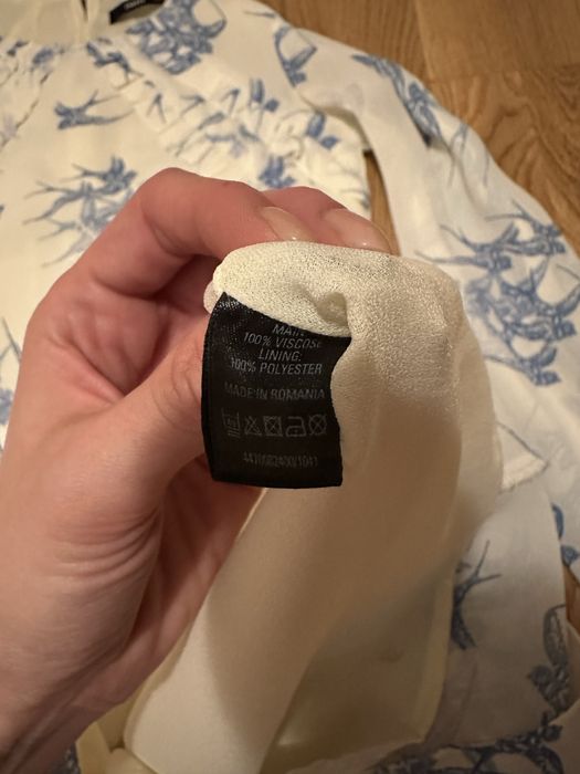 Rochie scurta Oasis crem cu albastru