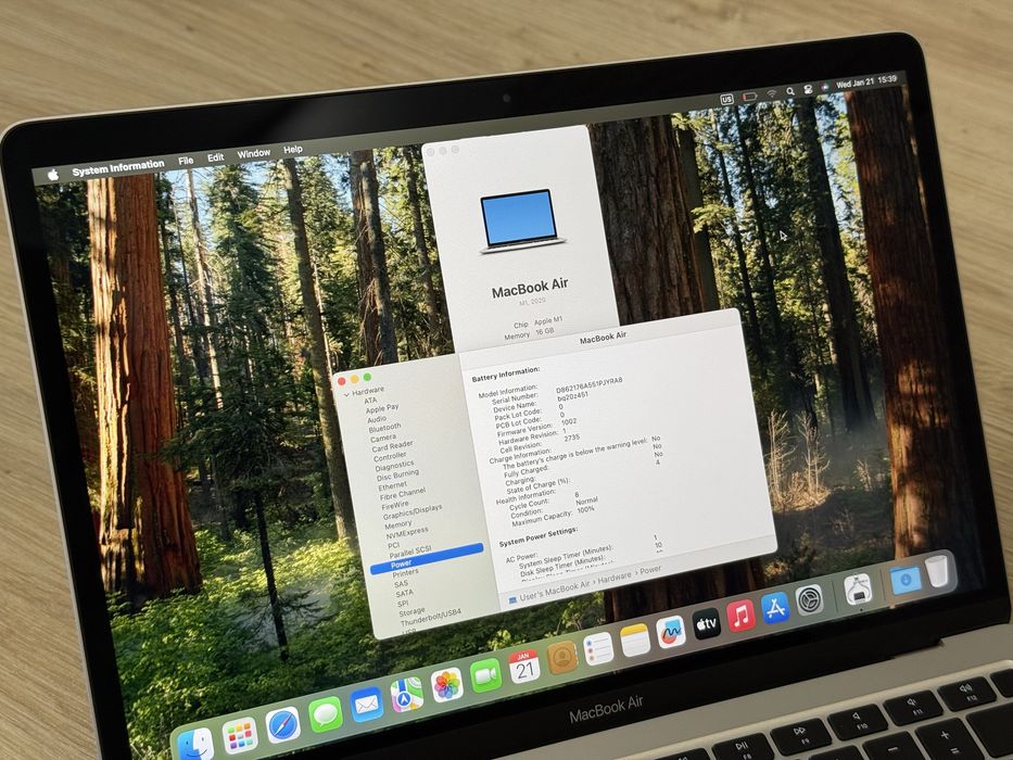 НОВ *16GB Ram*13,3' MacBook Air M1/100% Battery/16GB Ram/256GB