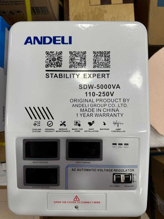 STABILIZATOR ANDELI-SDW-5000 Va-QR-kod bilan TOZA Original