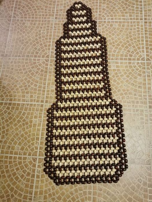 husa scaun cu bile de lemn ovala sah