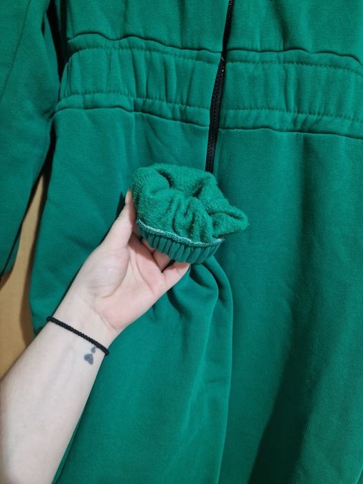 Тъмно зелен дебел зимен  гащиризон
