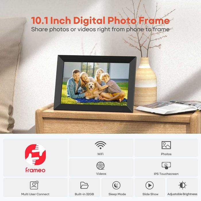 Цифрова фоторамка с меню на БЪЛГАРСКИ Frameo-10.1" WiFi IPS 32GB памет