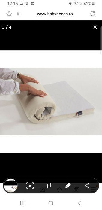 Saltea patut copii Candide 120 cm x 60cm x 4cm pentru calatorii