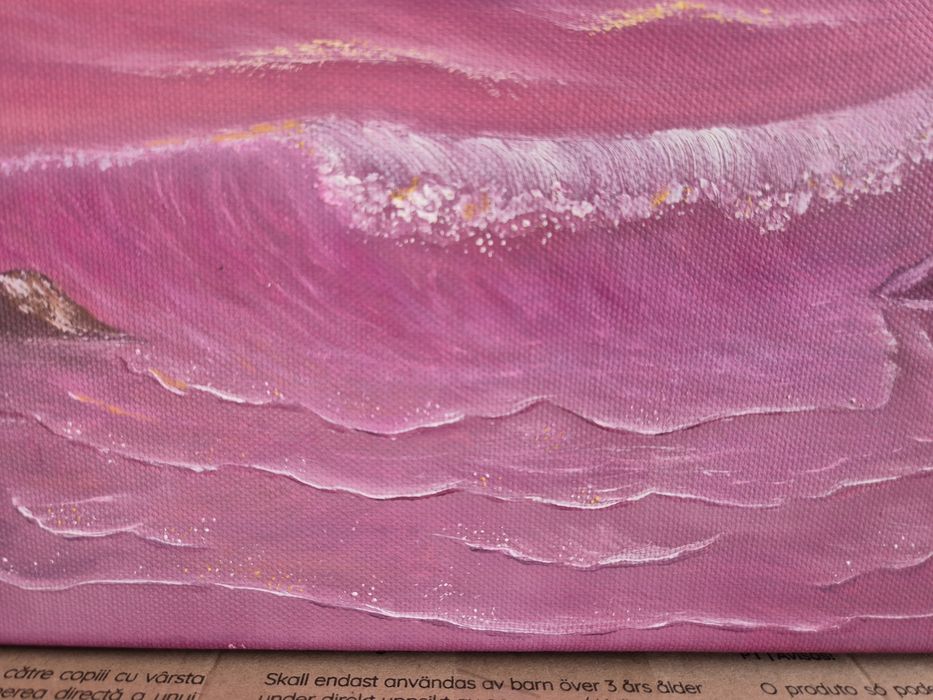 Tablou pictat in ulei, original, 50x70, Sunset in my mind