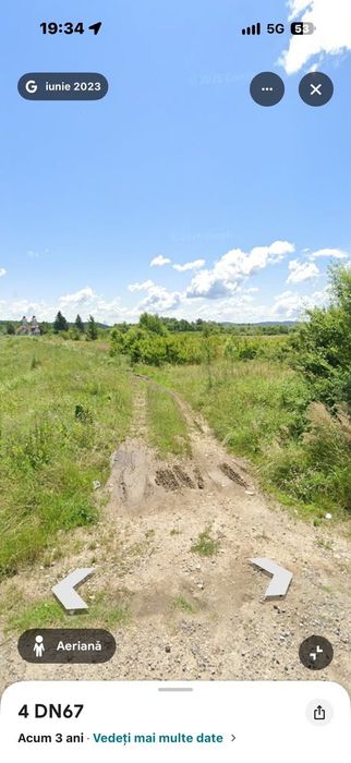 Teren intravilan + extravilan – 2.000 mp, DN67 – acces direct la stradă - Vedere 2