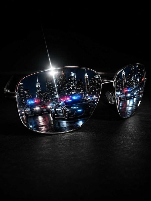 Солнцезащитные зеркальные очки Police Aviator.