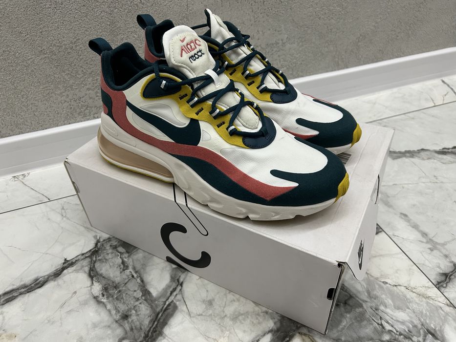 Маратонки Nike Air Max 270 React White Turquoise Yellow 44 номер  Оригинал Неразличими от нови !!!