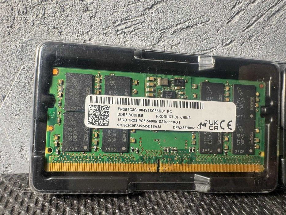 Kit RAM Micron 32GB 2x16GB DDR5 5600MHz SODIMM Laptop