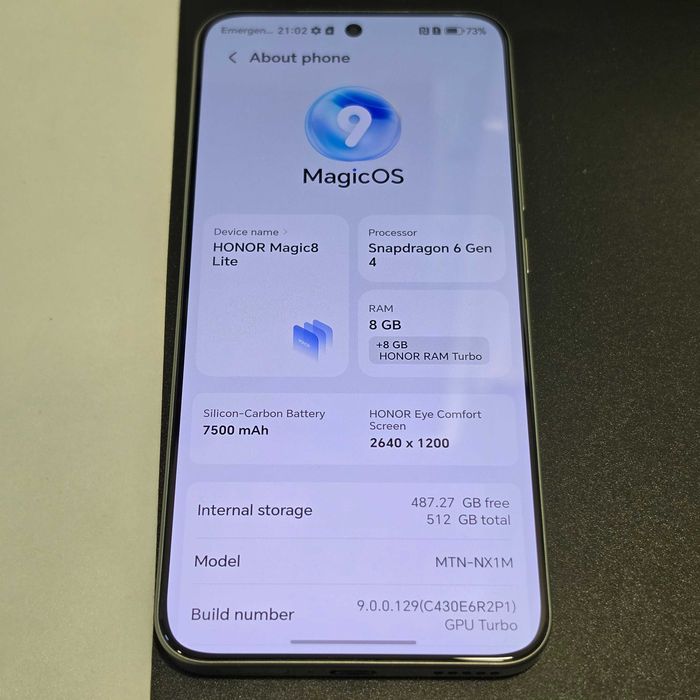 HOPE AMANET P8 HonorMagic 8 Lite 512Gb 8 Gb ram