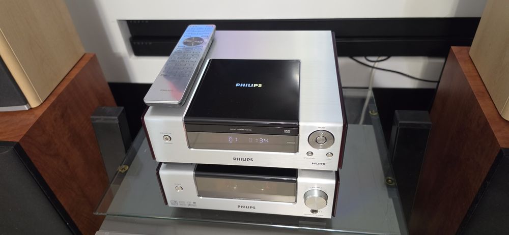 Linie 2.1 Philips MCD 908 amplificator lampi CD/DVD player iesire subwoofer activ Hdmi