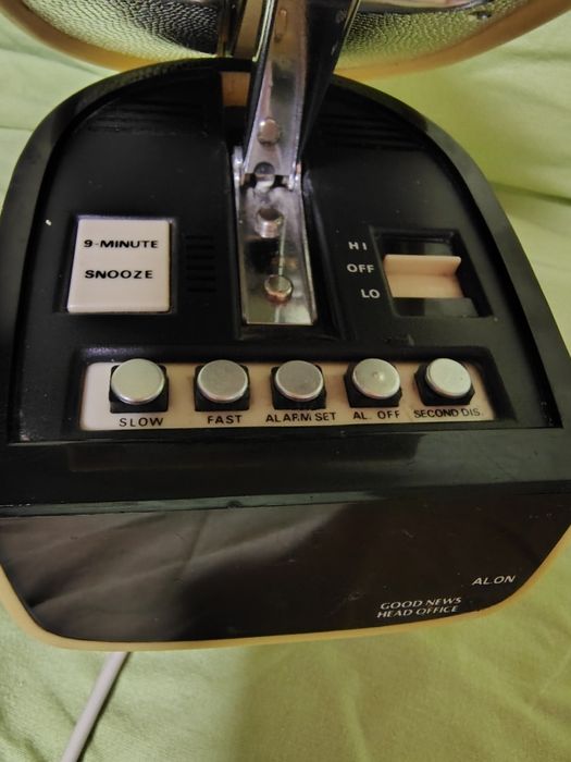 Lampa ceas radio vechi, nu funcționează, vintage lamp