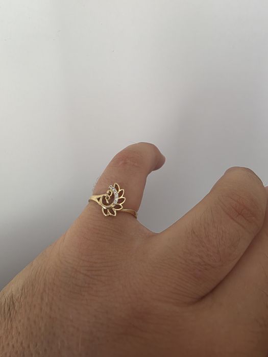 Inel dama din aur floare lotus, 14k 585, 2.02grame