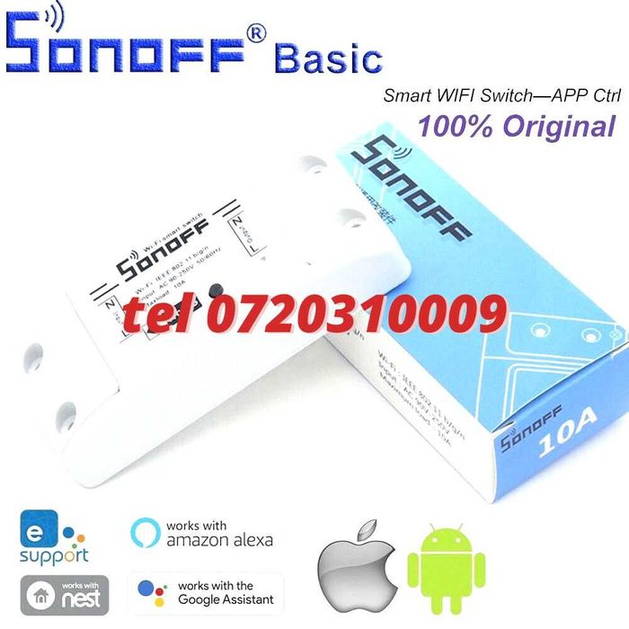 Releu Wireless Sonoff Automatizari Cu Control La Distanta Prin Telefo