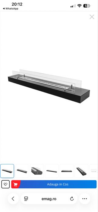 Șemineu Bioetanol cu sticla pentru masa, comoda, terasa sau gradina