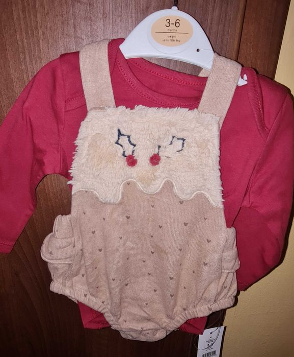 Коледен костюм 3-6 м нов George