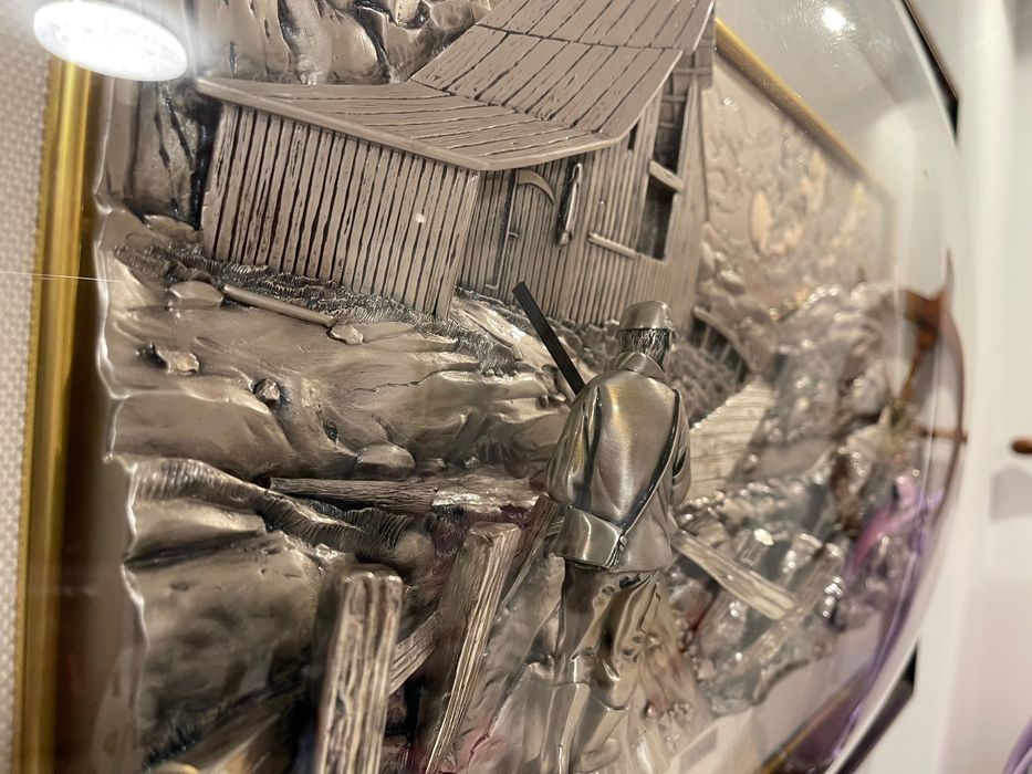 Картина висок релеф от сребро 925 и 18к злато