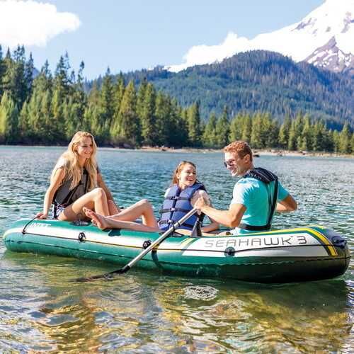 Лодка надувная-295х137х43 см 3-местная, насос весла Доставка бесплатно