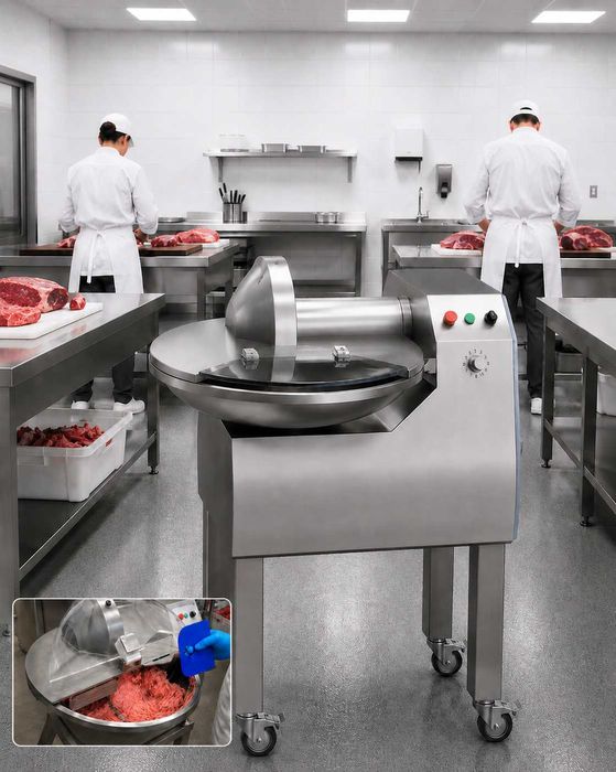 Linie procesare carne si obtinere de mezeluri, afumaturi si specialități din carne - Productivitate 1 Tona /zi