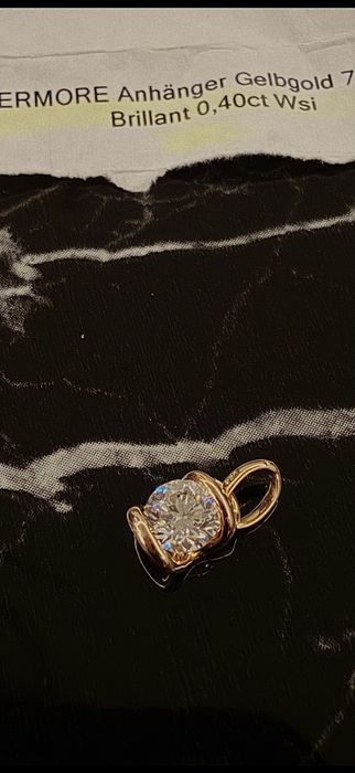 Pandantiv cu diamant natural 0,40 ct – aur galben 18K (750)