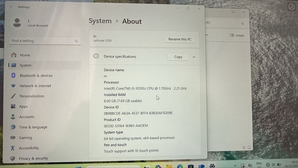 Dell Latitude 5310 13.3” Touch Intel i5-10310u 16GB RAM 256GB SSD 4G