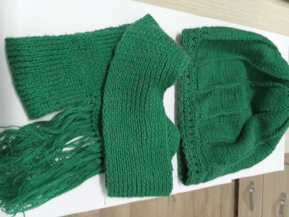 Bereta si fular, dama, impletite manual