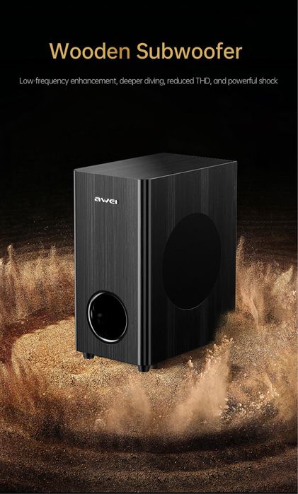 Awei KT22 Караоке Саундбар 160W 2.1 с микрофоном, сабвуфер