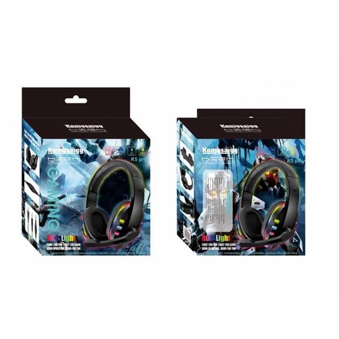 Жични слушалки с микрофон и светлинни индикатори при пускане