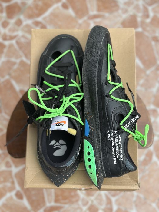Nike Blazer Low Off-White Black Electro Green Оригинални! DH7863-001