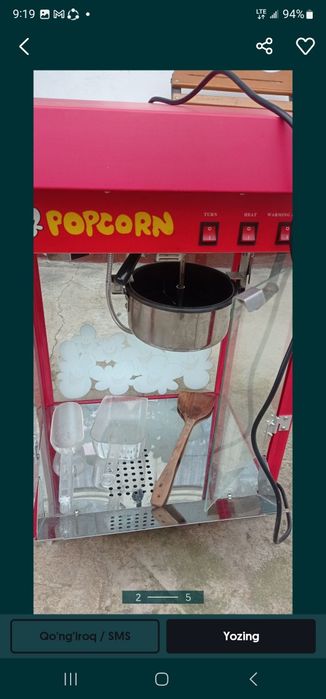 Popkorn aparat sifatli va arzon narxlarda xitoydan keldi yangi